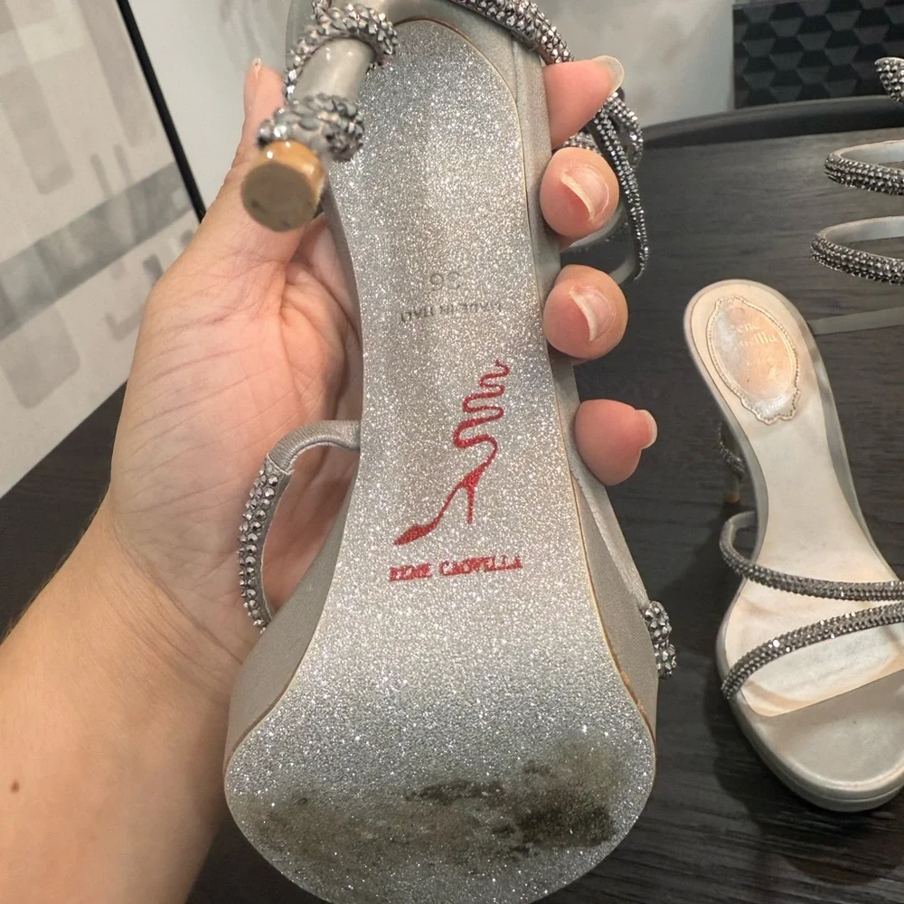 Rene Caovilla MARGOT SILVER PLATFORM SANDAL 120 - Picture 8 of 11